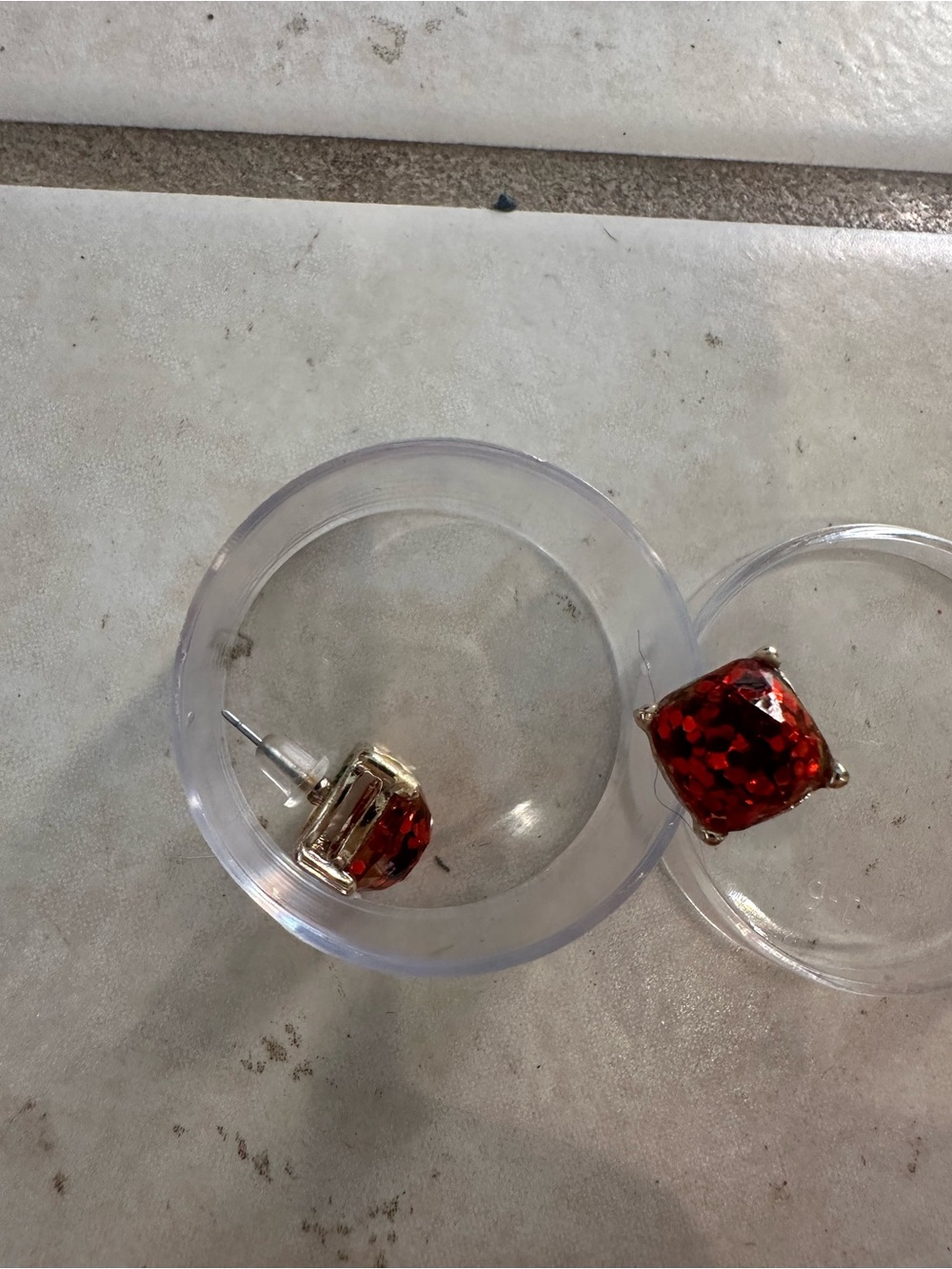 kate spade Red Faceted Stud Earrings with Gold Setting